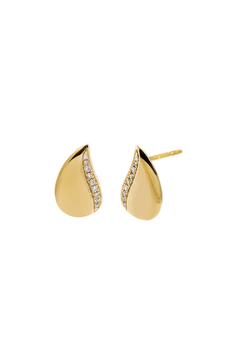 BY ADINA EDEN Diamond Pave Pear Shape Stud Earring 14K, Main, color, 14K Gold - 12Mm