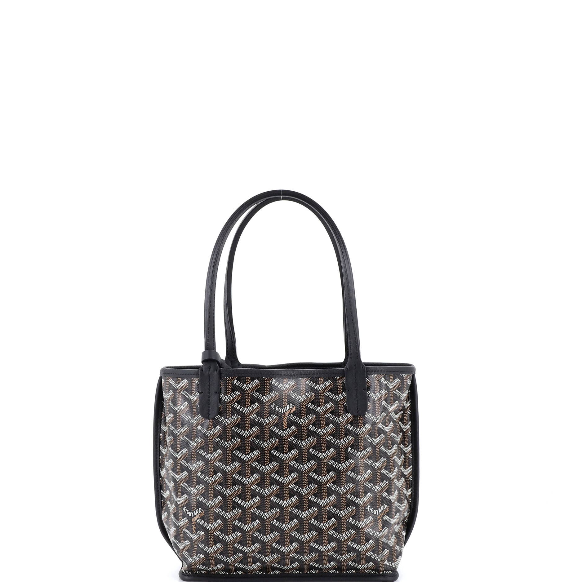 Pre-Owned Goyard Anjou Reversible Tote Coated Canvas Mini, Main, color, Black