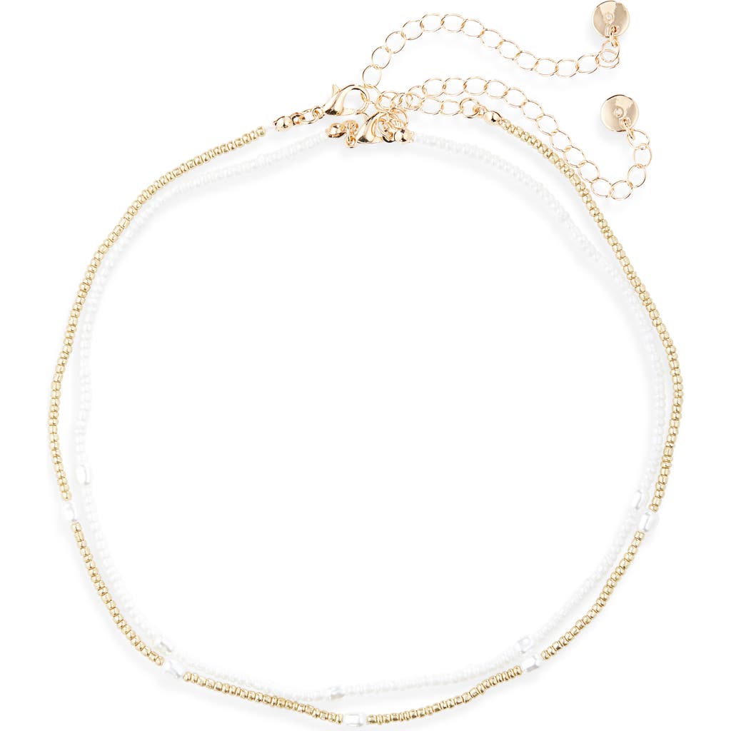 Bp. Set Of 2 Beaded & Faux Pearl Necklaces