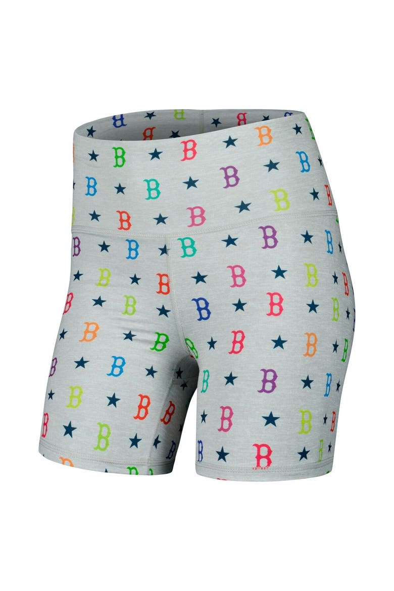 Women's Terez Gray Boston Red Sox TLC Rainbow Shorts, Alternate, color, Gray