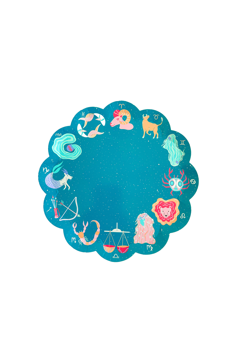 Jollity & Co Zodiac Themed Dessert Plates, Main, color, Assorted Pre-Pack