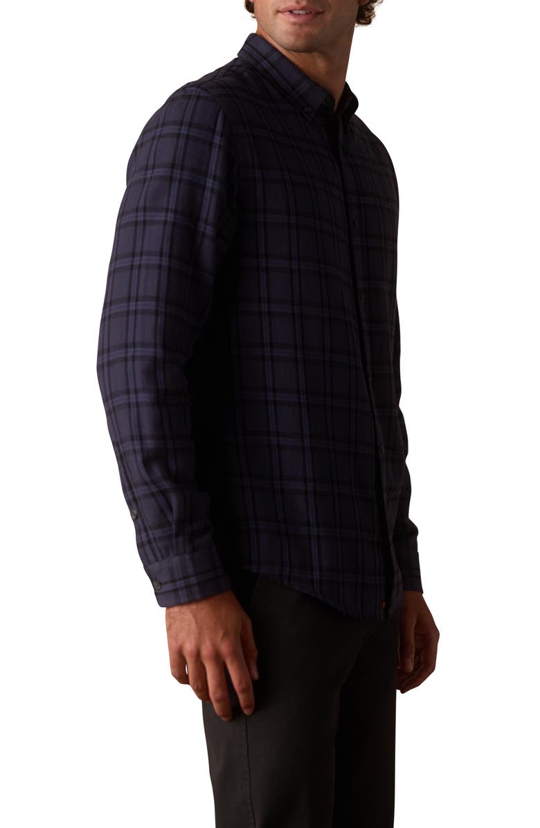 The Normal Brand Nikko Classic Long Sleeve Plaid Button-Up Shirt, Alternate, color, Indigo Plaid