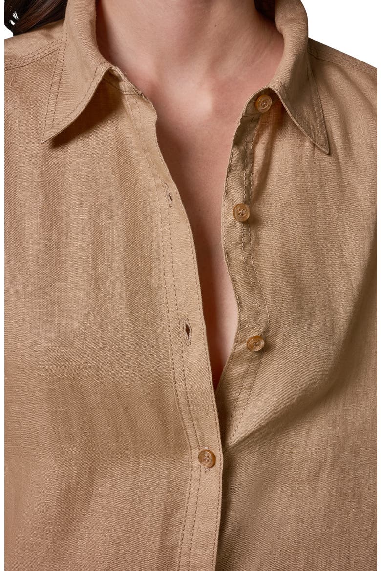 Linen Button-Up Shirt, Alternate, color, FAWN