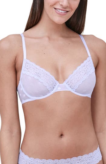 Skarlett Blue Dare Dot Pattern Unlined Underwire Bra In Iced Laven