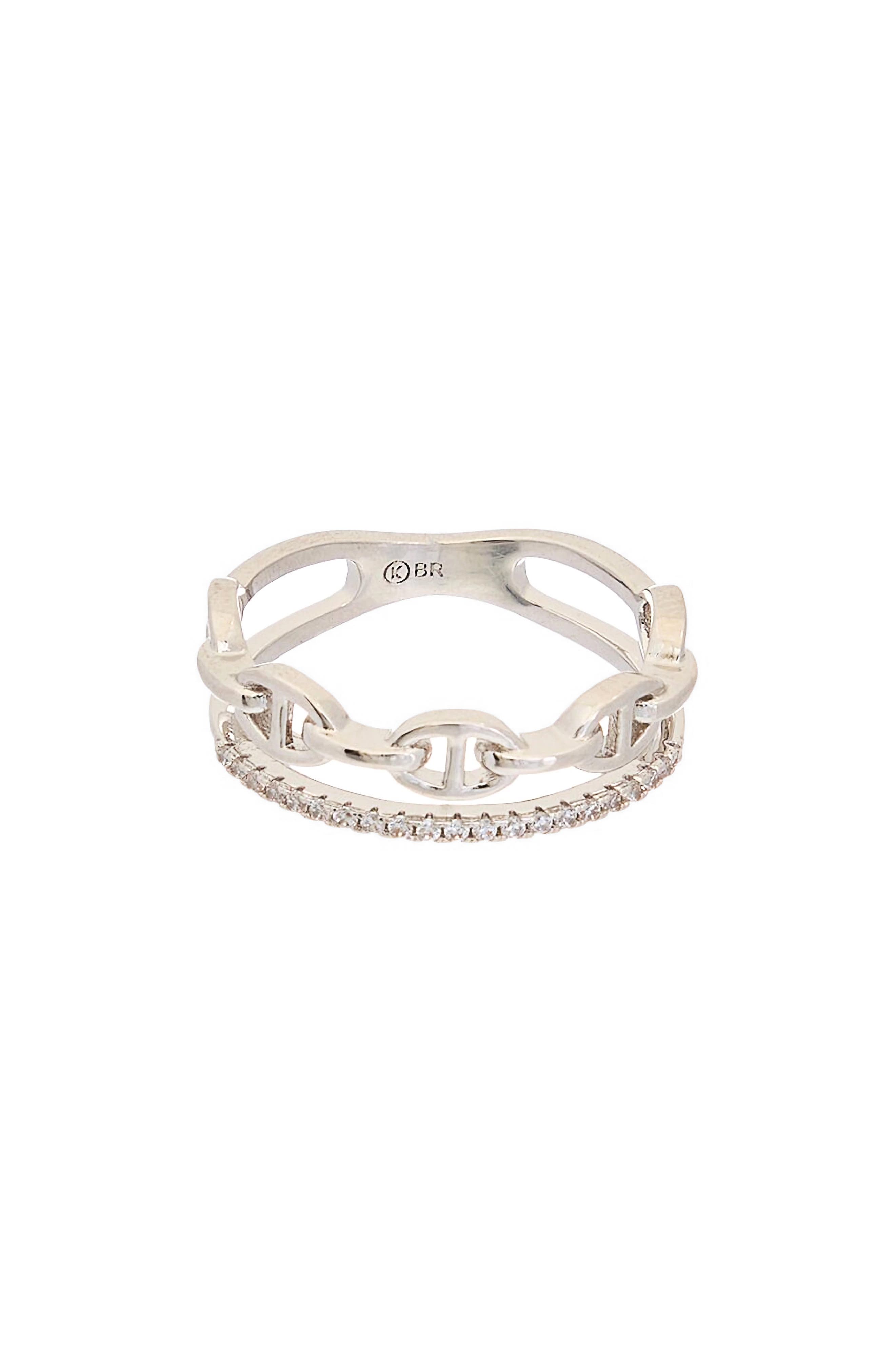 Juvell Cubic Zirconia Mariner Link Band Ring