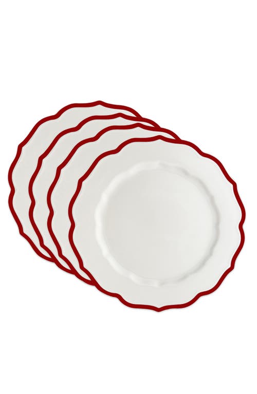 Caskata Stella Crimson Scalloped Dinner Plate In Red