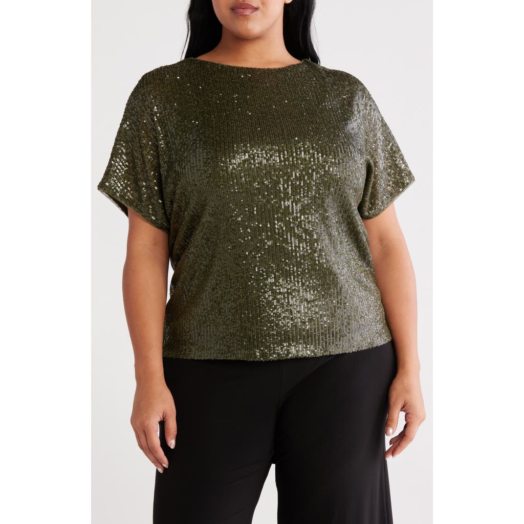 Anne Klein Dolman Sleeve Sequin Top