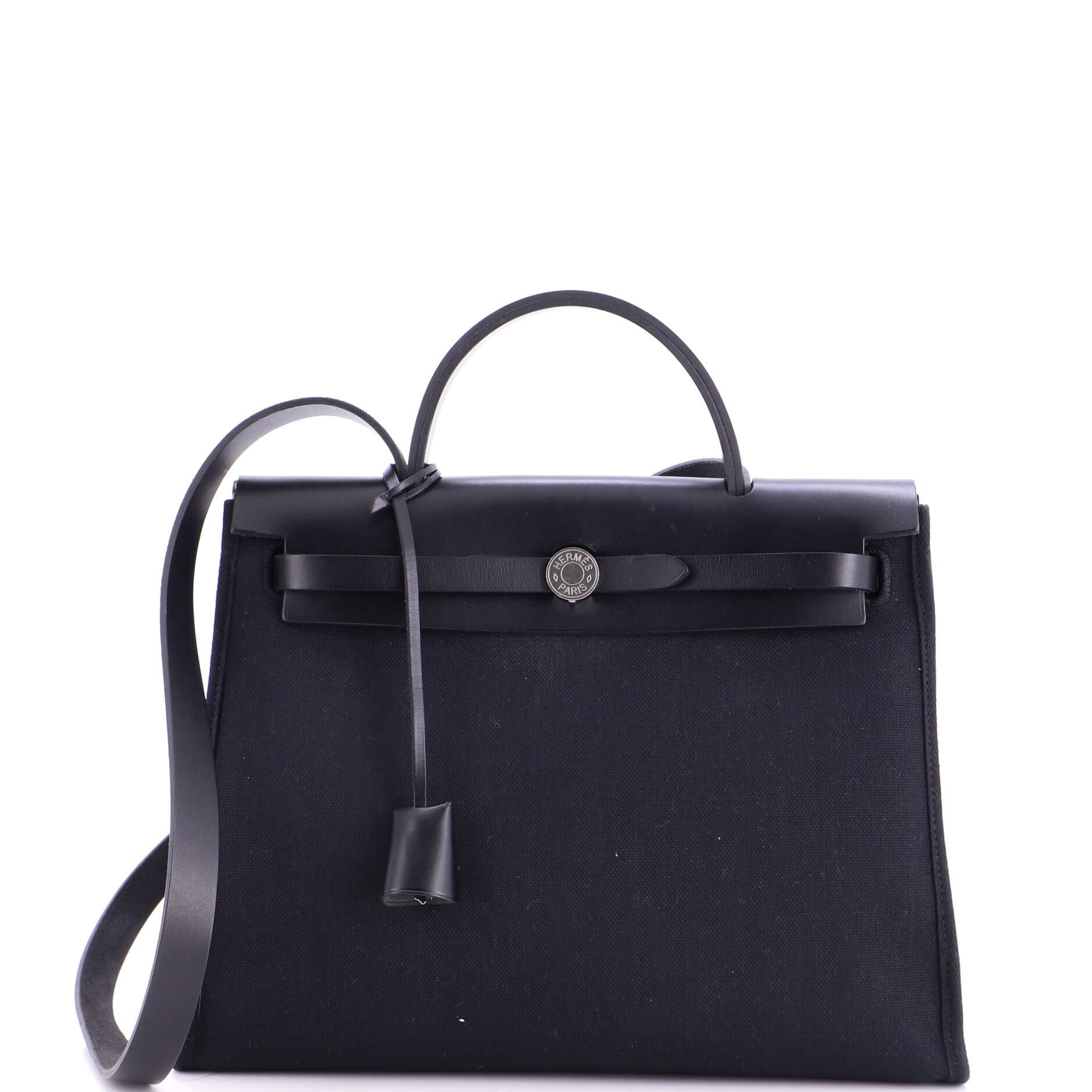 Herbag Zip Leather and Toile 31, Main, color, Black