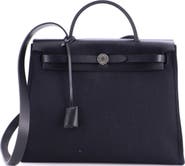 Pre-Owned Hermes Herbag Zip Leather and Toile 31