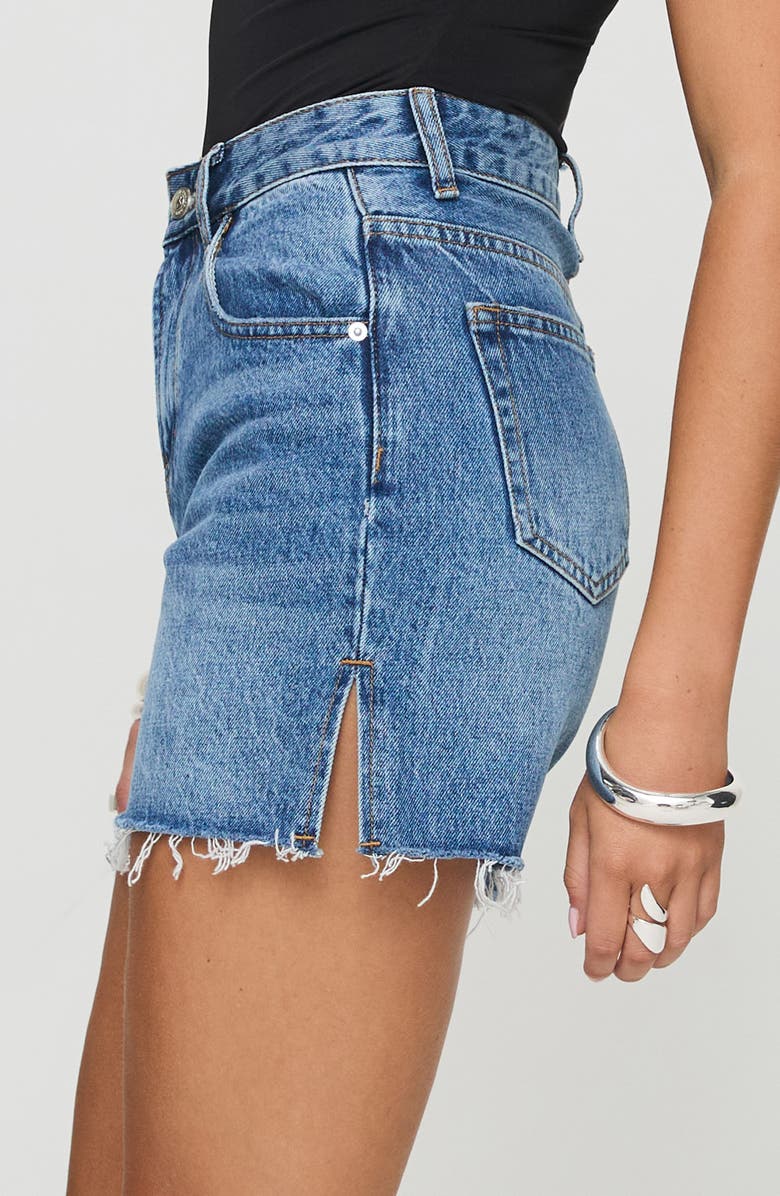Princess Polly Hayelle High Waist Denim Cutoff Shorts, Alternate, color, 
