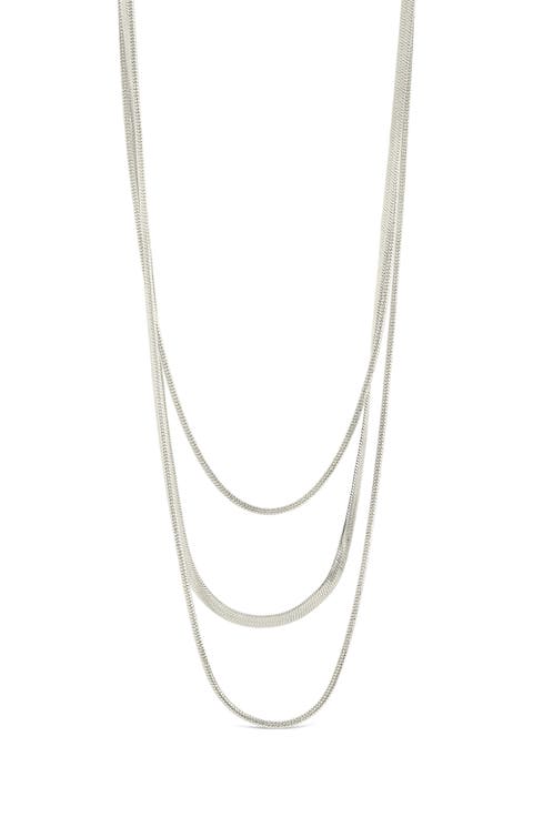 Everly Herringbone Chain Layered Necklace
