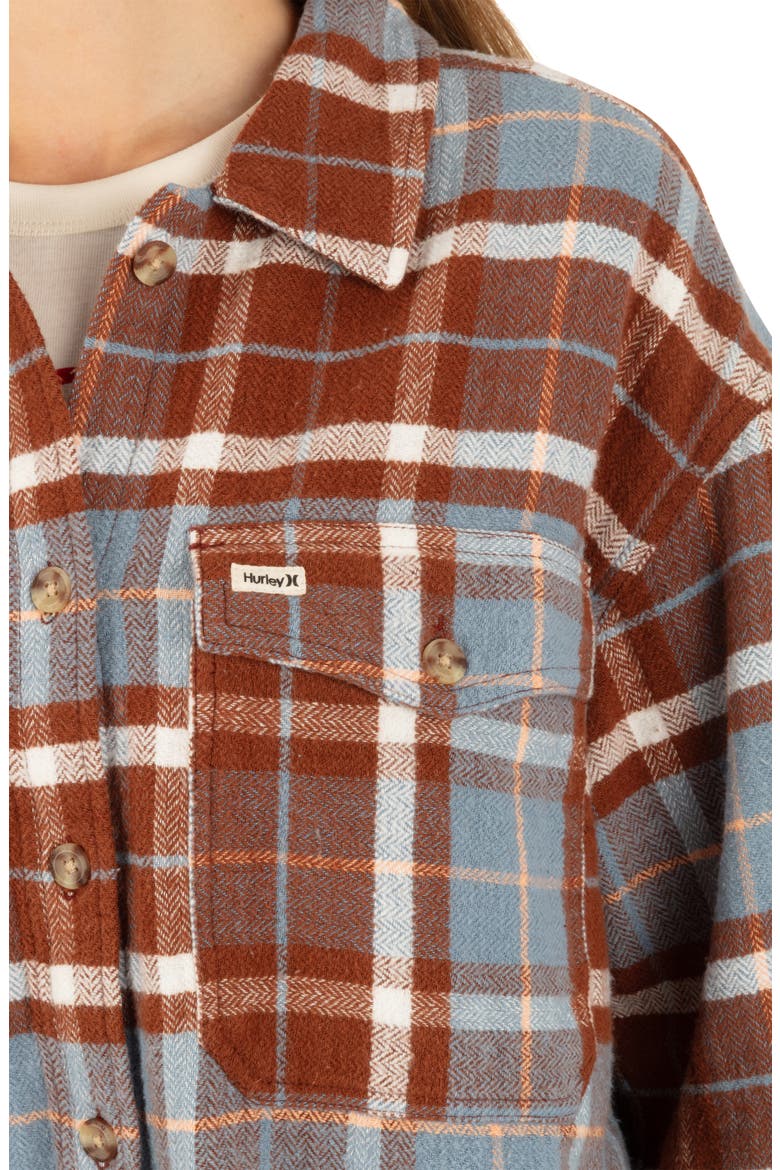 Roam Boxy Flannel Button-Up Shirt, Alternate, color, SAILING