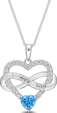 Julianna B. Color Zirconia Infinity Heart Necklace