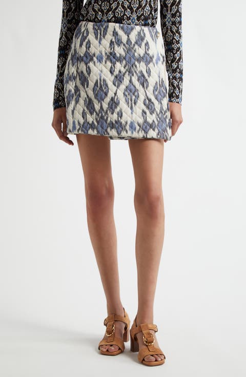 ミニスカート Cloud Print Quilted Cotton Mini Skirt Coachtopia Loop Quilted Cloud Skirt | Coachtopia ™