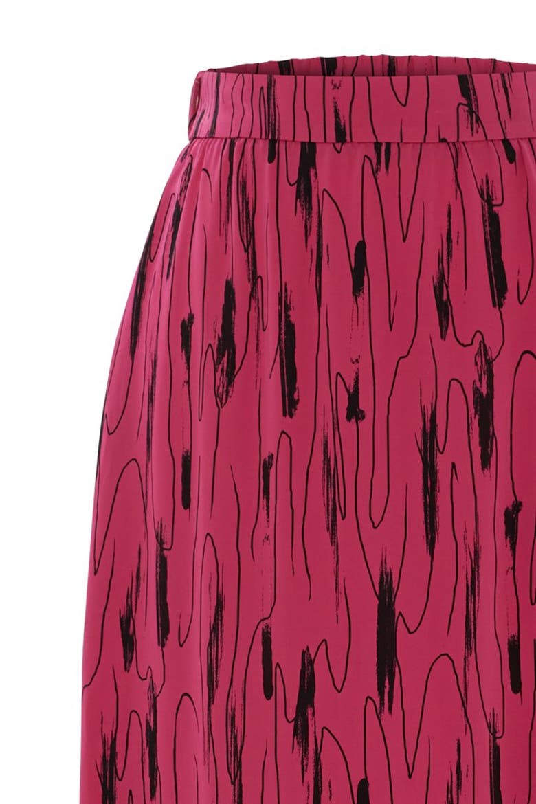 Slit Lace Detail Skirt, Alternate, color, FUCHSIA-BLACK