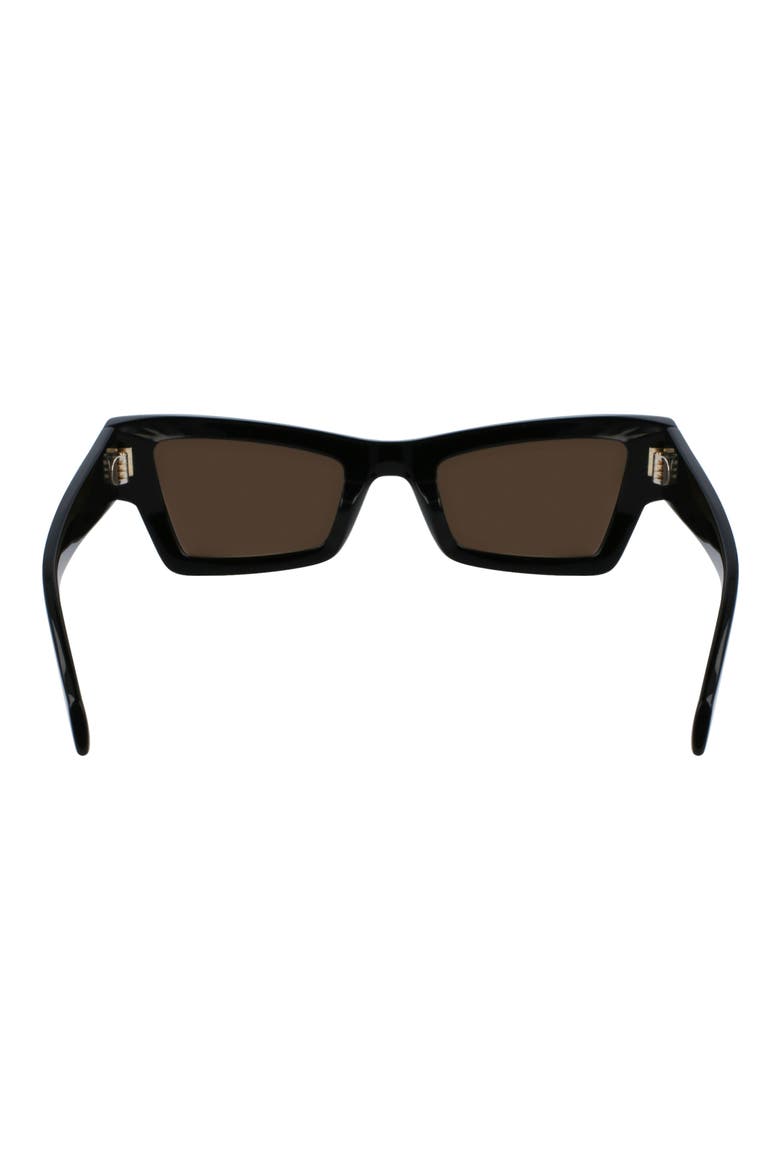 Rivets 53mm Modified Rectangular Sunglasses, Alternate, color, BLACK