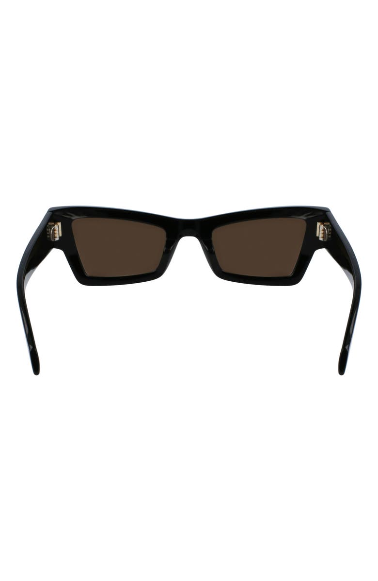 FERRAGAMO Rivets 53mm Modified Rectangular Sunglasses, Alternate, color, Black