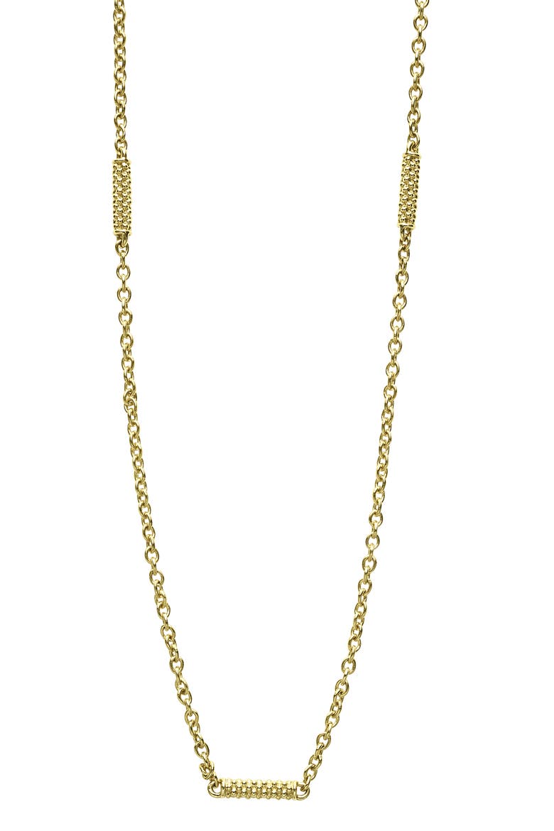 Caviar Bead Station Necklace, Alternate, color, GOLD