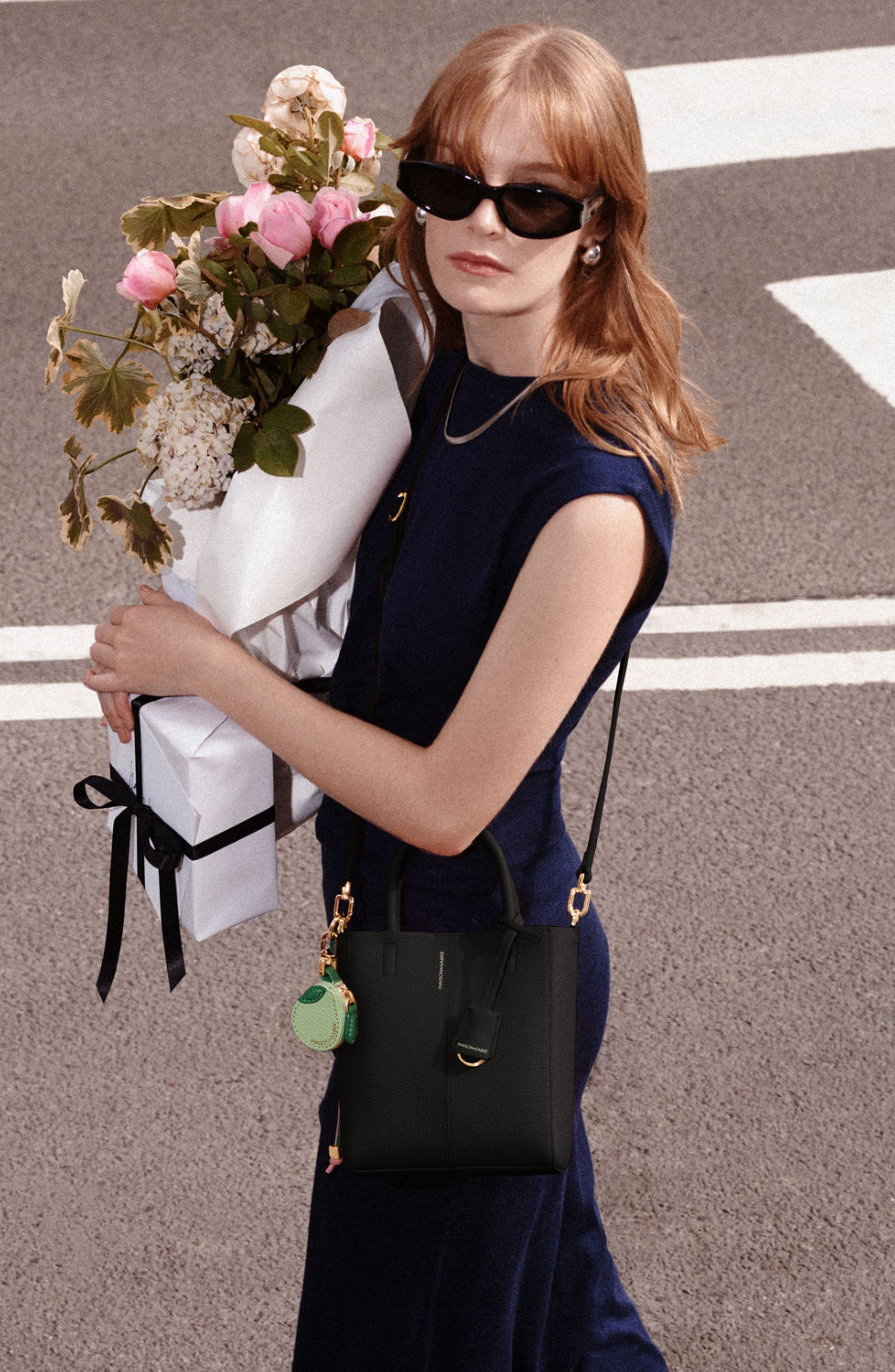 MAISON de SABRÉ Leather Mini Soft Tote, Alternate, color, Rouge Noir