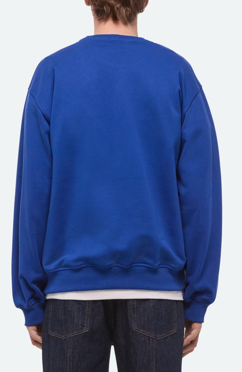 Helmut Lang Varsity Cotton French Terry Crewneck Sweatshirt, Alternate, color, 
