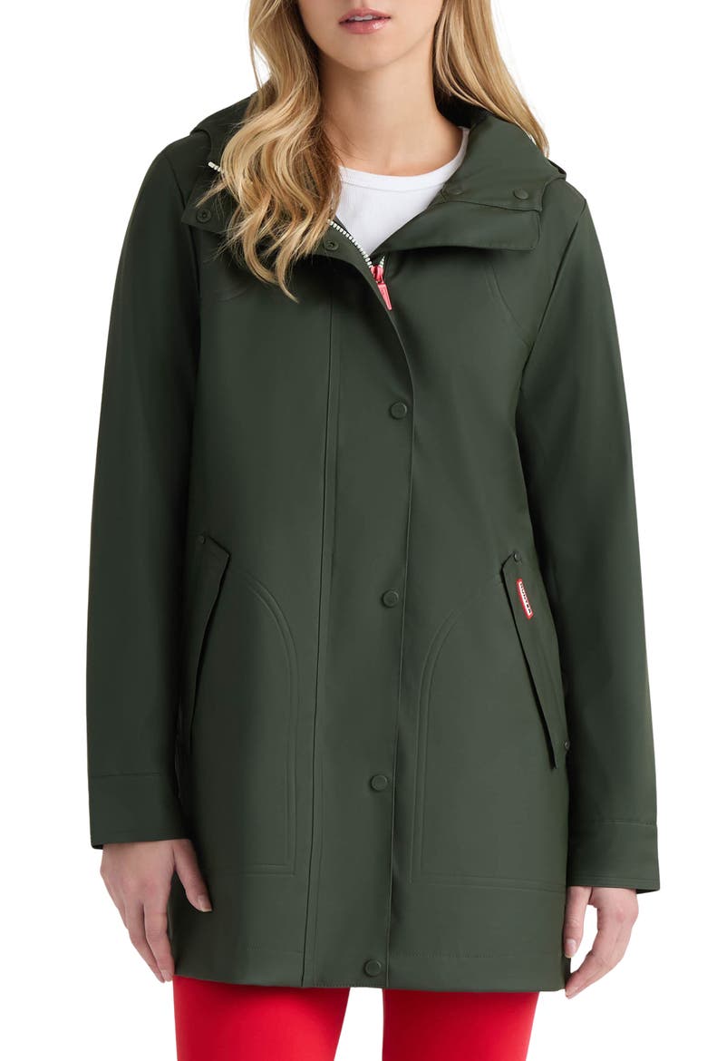 Acacia Waterproof Rubberized Rain Jacket, Main, color, HUNTER GREEN