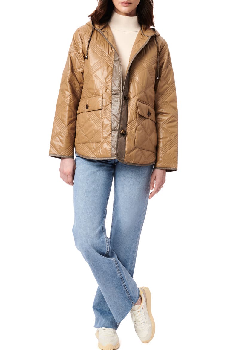 Hooded Nylon Quilted Liner Jacket, Alternate, color, GINGER ZINGER