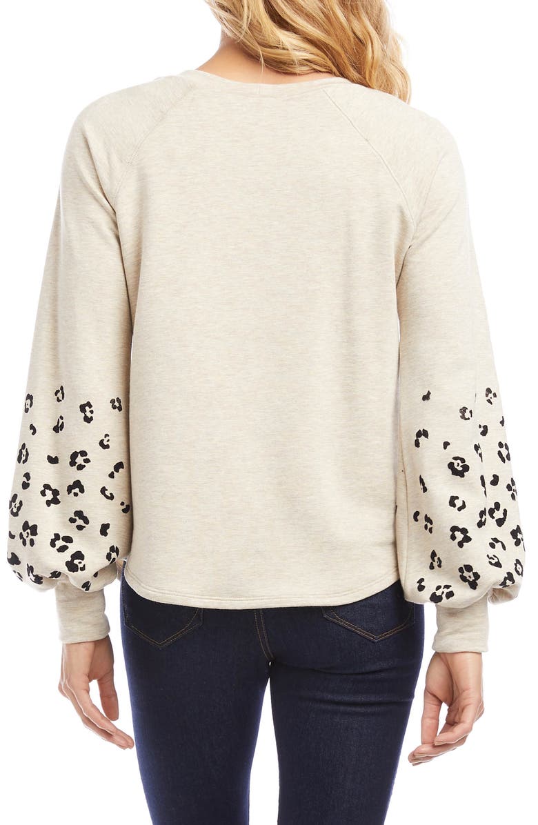 Karen Kane Cheetah Sleeve Sweatshirt, Alternate, color,