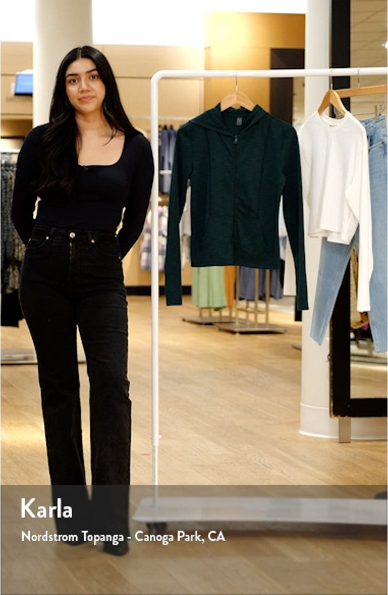 Heather Rib Zip-Up Hooded Jacket, sales video thumbnail