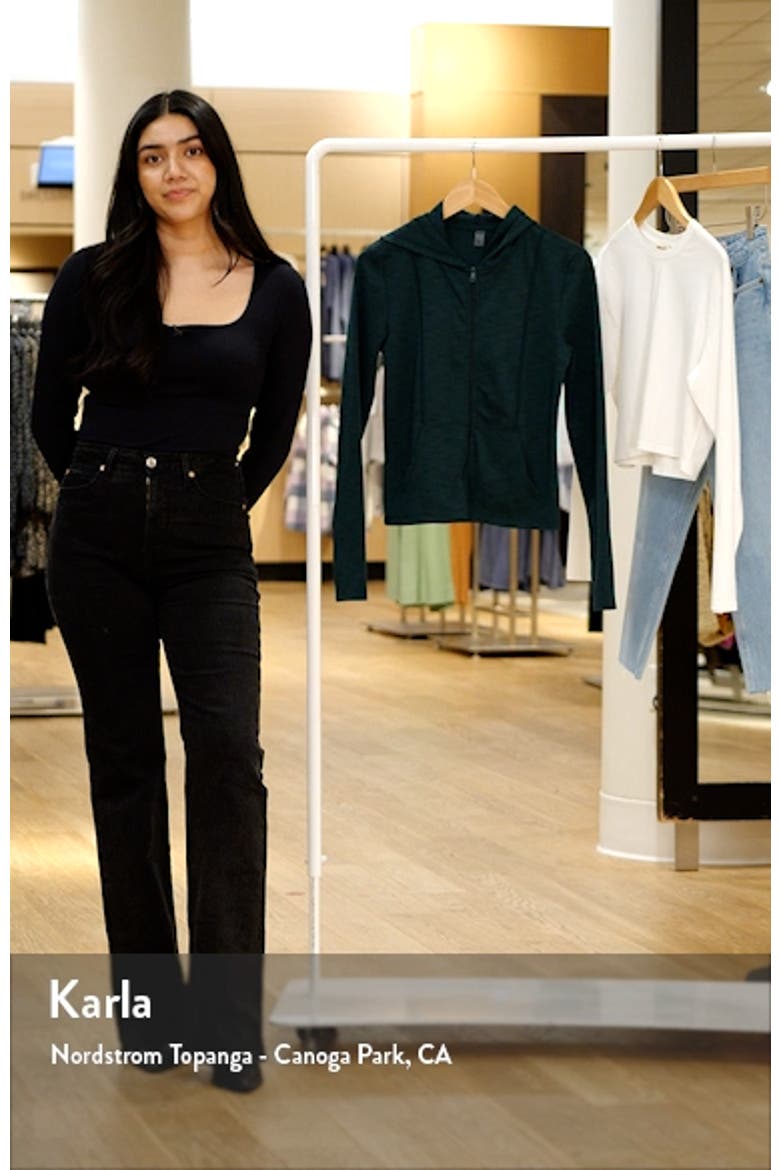 Heather Rib Zip-Up Hooded Jacket video