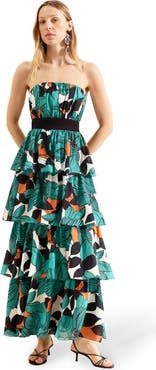 Ro&Zo Claudia Print Tiered Dress