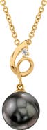 The Pearl Source 14K Gold Tahitian South Sea Pearl & Diamond Symphony Pendant
