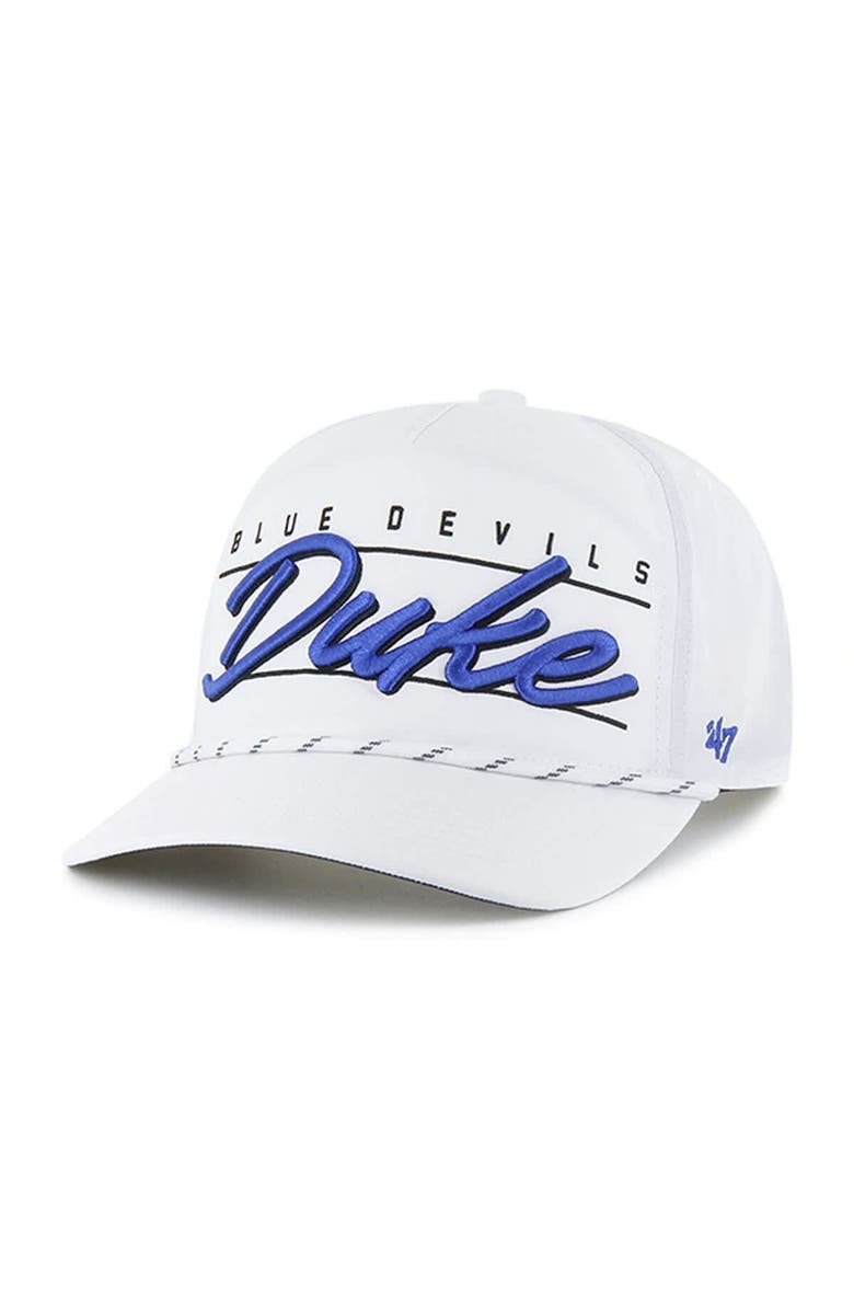 '47 Men's '47 White Duke Blue Devils Condor Hitch brrr° Adjustable Hat, Main, color, 