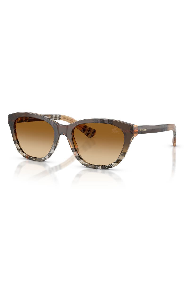 Burberry 54mm Rectangular Sunglasses, Alternate, color, Check Gradient Sand / Brown
