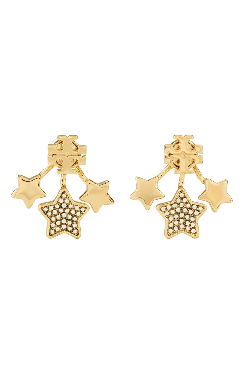 Tory Burch Kira Shooting Star Front/Back Earrings, Main, color,