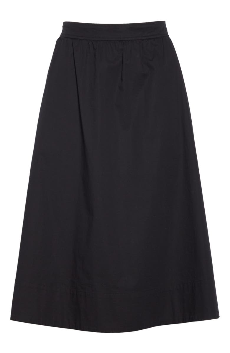Eileen Fisher Gathered Organic Stretch Cotton Midi Skirt, Alternate, color,