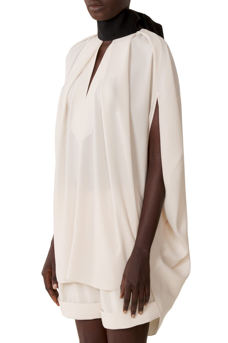Knotted Loose-Fit Crepe Top, Alternate, color, Beige