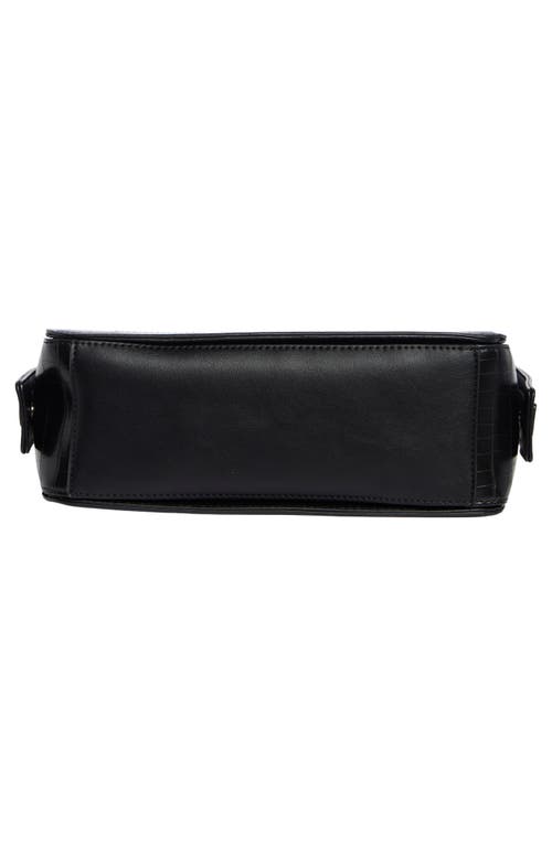 Steve Madden Foster Croc Embossed Satchel Bag In Black