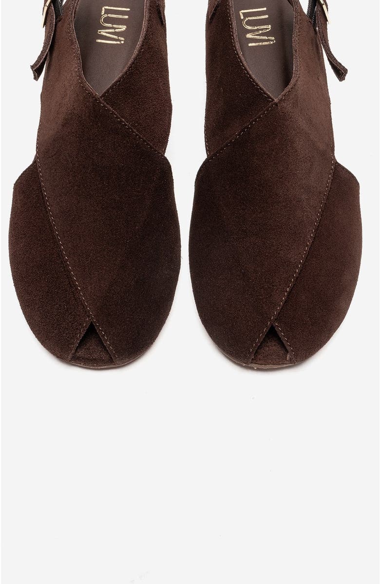 Forever & Always Shoes Monaro Leather Sandal, Alternate, color, Brown Suede