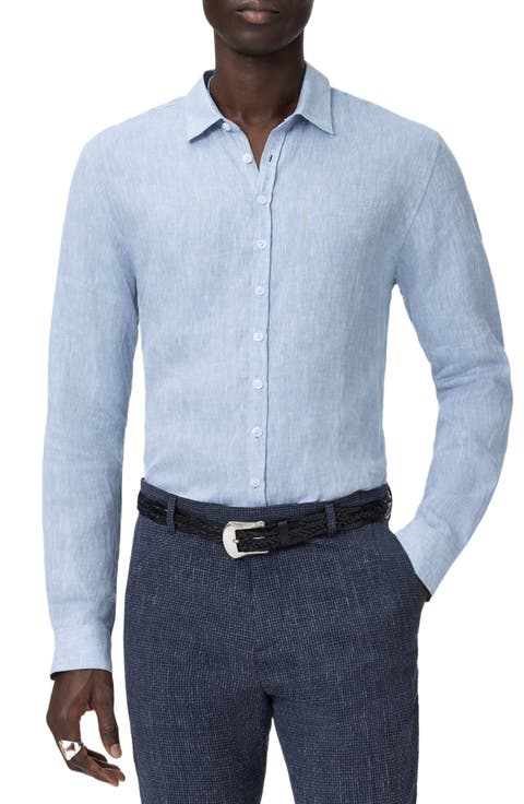 Bucks Slub Linen Button-Up Shirt