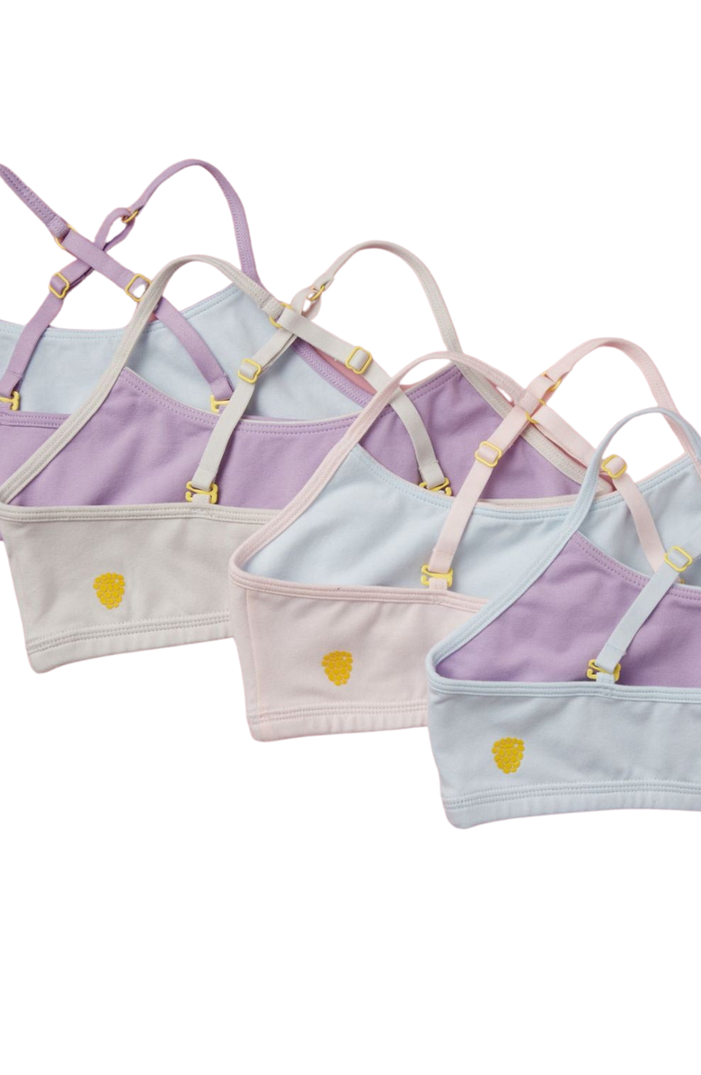 Yellowberry Ladybug Cotton Bra, Alternate, color, Heather Grey Mist