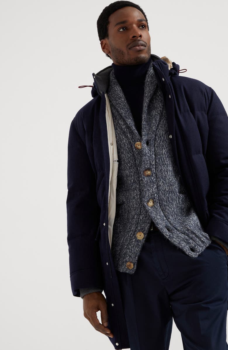 Brunello Cucinelli Wool flannel down jacket, Alternate, color, 