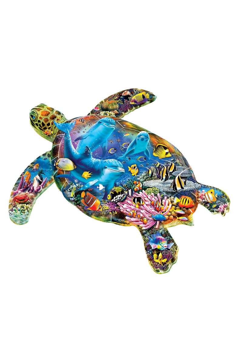 Turtle Sailing 1000 Piece Shaped Puzzle, Alternate, color, Multicolor