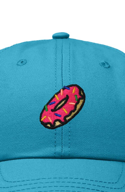 Dalix Donut Embroidered Adjustable Cap In Teal