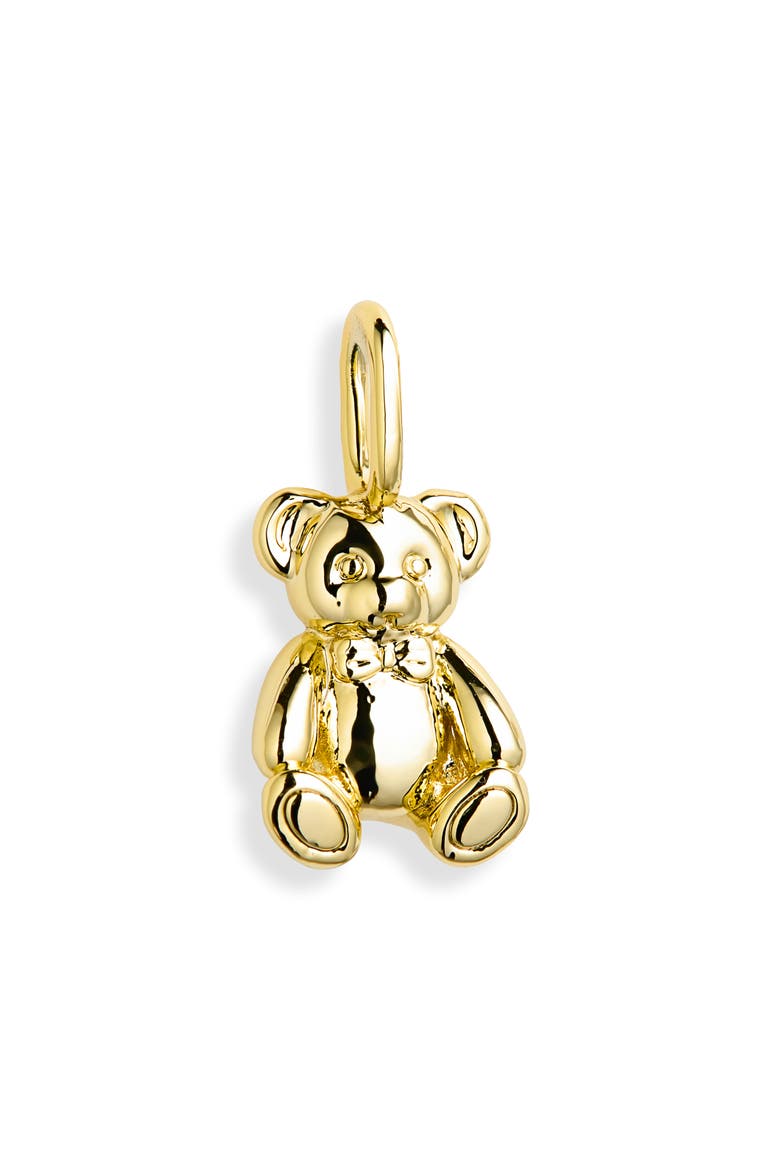Teddy Bear Charm, Main, color, GOLD