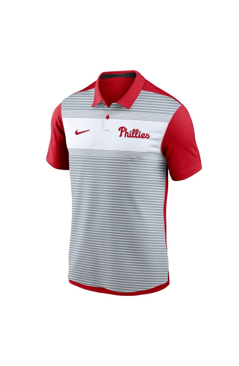 Nike Men's Nike White/Red Philadelphia Phillies Vapor Striped Performance Polo, Alternate, color, White