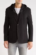 TOM BAINE Solid Stretch Hoodie Blazer