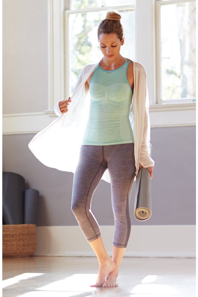 'Live In - Streamline' Slim Fit Space Dye Capris, Alternate, color, GREY SLATE