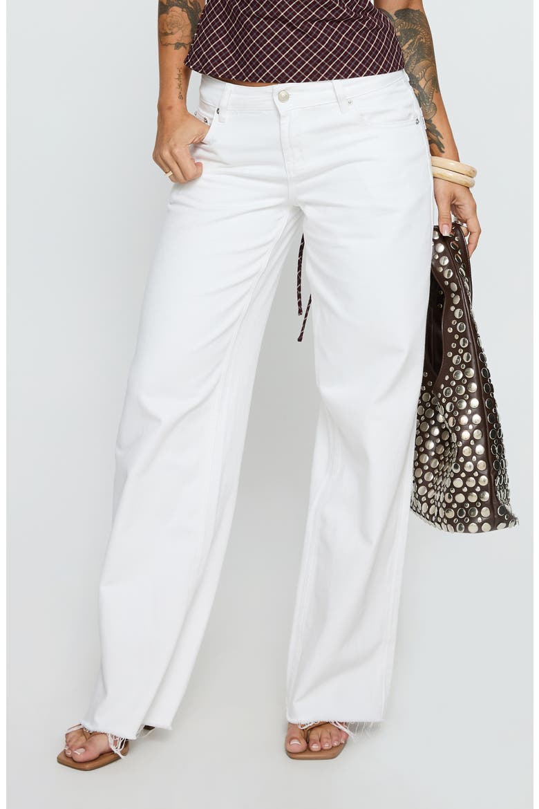 Sabryna Low Rise Straight Leg Jeans, Main, color, WHITE