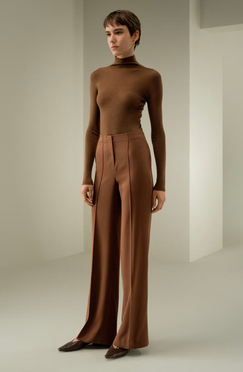 Lilysilk Minimalist Stretch Silk Crêpe Pant In Brown