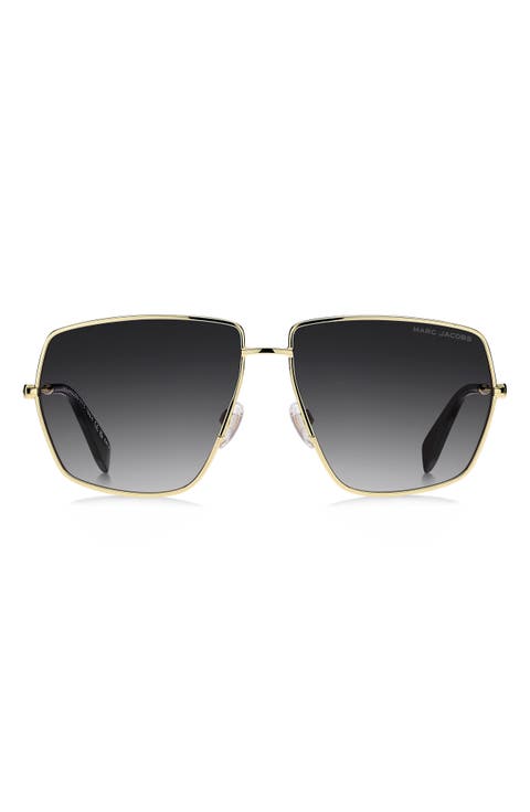 60mm Gradient Square Sunglasses